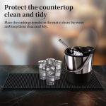 Bar Mats Countertop Coffee Mat for Home Bar, Service Spill Mat for Cocktail Bartender Kitchen, Counter Top Cup Glasses Dish Drying Mat, Hairdressing Tool Protective pad.Black, 18"x12"Easy to Clean