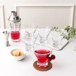 OUWO Martini Glasses Set of 4, 8oz Stemless Martini Cocktail Glasses for Margarita, Cosmopolitan, Manhattan, Home Bar, Gimlet, Pisco Sour, Brandy, Crystal Clear