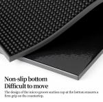 Bar Mats Countertop Coffee Mat for Home Bar, Service Spill Mat for Cocktail Bartender Kitchen, Counter Top Cup Glasses Dish Drying Mat, Hairdressing Tool Protective pad.Black, 18"x12"Easy to Clean