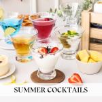 OUWO Martini Glasses Set of 4, 8oz Stemless Martini Cocktail Glasses for Margarita, Cosmopolitan, Manhattan, Home Bar, Gimlet, Pisco Sour, Brandy, Crystal Clear