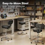 Adjustable Drafting Chair with Foot Rest - Black