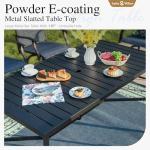 Sophia & William Outdoor Bar Set, Patio Bar Table and Chairs Set, Bar Height Patio Set - 4 x Swivel Bar Chairs(Blue), 1 x Rectangular Bar Table(Black)