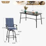 Sophia & William Outdoor Bar Set, Patio Bar Table and Chairs Set, Bar Height Patio Set - 4 x Swivel Bar Chairs(Blue), 1 x Rectangular Bar Table(Black)