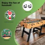 HLC Foldable Foosball Table on Stand 121 x 61 x 81 cm, Football Table with Retractable Pole, Indoor Recreational Games for Children, Family