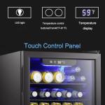 Antarctic Star Beverage Refrigerator Cooler-85 Can Mini Fridge Glass Door for Soda Beer Wine Stainless Steel Glass Door Small Drink Dispenser Digital Display for Home, Office Bar,2.4cu.ft