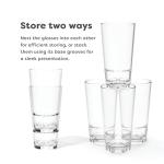 TOSSWARE RESERVE 16oz Stacking Pint, SET OF 4, Premium Quality, Dishwasher Safe & Heat Resistant Unbreakable Plastic Beer Glasses