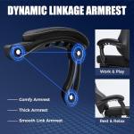 GTPLAYER Gaming Chair with Footrest, Recliner Chair with Headrest & Lumbar Support, Linkage Armrest,Ergonomic Gaming Chair 350lbs, High Back Office Home, Black