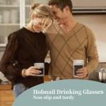 JPPSUJJ Vintage Hobnail Drinking Glasses Set of 8, 15 oz Highball Glasses & 12 oz Cocktail Glasses, Drinkware Kitchen Glasses for Cocktail, Iced Coffee, Beer, Ice Tea, Wine, Whiskey, Water