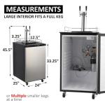 6.1 CF Beer Kegerator, Dual Tap Draft Beer Dispenser, Full Size Stainless Steel Keg Refrigerator With Drip Tray, 32°F- 50°F Temperature Control, 170L