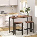 Rustic Brown Bar Table and Stool Set