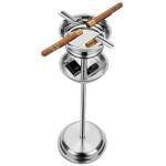 Floor Standing Cigar Ashtray for Outside Patio Indoor Outdoor Use, Detachable Accessory Tray Stable Polished Stainless Steel Standing Ashtray for Cigar Enthusiast