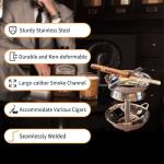 Floor Standing Cigar Ashtray for Outside Patio Indoor Outdoor Use, Detachable Accessory Tray Stable Polished Stainless Steel Standing Ashtray for Cigar Enthusiast