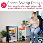 Frigidaire Retro Compact Refrigerator with Chiller, 3.2 cu ft Countertop Fridge, Built-In Bottle Opener, Rounded Corners, Premium, for Office, Bedroom, Dorm Room, Cabin, 18.5D x 20W x 31.5H (Black)