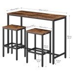 Rustic Brown Bar Table and Stool Set