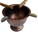 U.Like Relax Zone Cigar Ashtray Made In Iron Metal Tall Deep Bowl Box Pressed Wind Resistant Ashtray With 4 Stirrup (Brushed Copper)