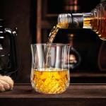 LUXULISH Diamond Whiskey Glasses Set of 6 with Compact Size, Premium Crystal Bourbon Scotch Glass for Men Dad, Solid Old Fashioned Glass Lowball Bar Glasses -7Oz