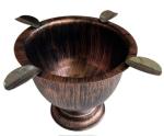 U.Like Relax Zone Cigar Ashtray Made In Iron Metal Tall Deep Bowl Box Pressed Wind Resistant Ashtray With 4 Stirrup (Brushed Copper)
