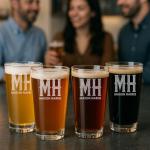 Custom Beer Glass Gifts for Men - Personalized Drinking Pint Glasses Etched for Husband, Dad, Boyfriend - Great for Valentine's, Housewarming, Birthday, Anniversary