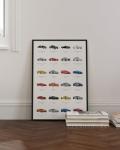 HAUS AND HUES Vintage Sports Car Poster - Man Cave Poster- Made in the USA - Unframed 24x36