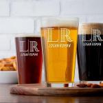 Custom Beer Glass Gifts for Men - Personalized Drinking Pint Glasses Etched for Husband, Dad, Boyfriend - Great for Valentine's, Housewarming, Birthday, Anniversary