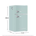 Frigidaire EFR840 Retro Mini Fridge with Freezer & Side Bottle Opener - Small 2 Door Refrigerator for Office Bar or College Dorm Room - 3.2 Cu Ft, Mint