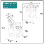 kevinplus Outdoor Patio Table Bar Height Table and Bar Chairs Set of 4, for Garden Backyard Poolside Balcony, Umbrella Hole (5 PCS, Grey and White)