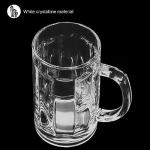 4 Pack Heavy-Duty Glass Mugs - 16oz Beer Glasses, Large with Handle, Freezer Safe, Classic Beer Mug Set for Bar & Beverages