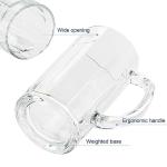 4 Pack Heavy-Duty Glass Mugs - 16oz Beer Glasses, Large with Handle, Freezer Safe, Classic Beer Mug Set for Bar & Beverages