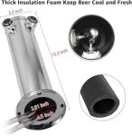 Upgraded Adjustable Beer Tap Tower 3" Dual Tap Kegerator Tower Beer Tower Dispenser, Flow Control Self-Closing Beer Faucet with Pre-Assembled Keg Lines Kegerator Parts Kits