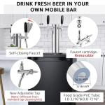 Upgraded Adjustable Beer Tap Tower 3" Dual Tap Kegerator Tower Beer Tower Dispenser, Flow Control Self-Closing Beer Faucet with Pre-Assembled Keg Lines Kegerator Parts Kits
