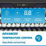 Erivess 24 inch Beverage Refrigerator, Under Counter Small Refrigerator, 166 Can/5.3 Cubic Large Fridge with Glass Front Door for Soda Wine Beer, Adjustable Temperature Control for Home Office(Silver)