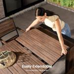 Transformer Table - Extendable Outdoor Dining Set up to 12, Expandable Patio Table, Weather-Resistant Patio Furniture, Dark Walnut, Brown (Table + Bench + 4 Chairs + Bar Cart)