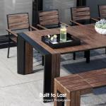 Transformer Table - Extendable Outdoor Dining Set up to 12, Expandable Patio Table, Weather-Resistant Patio Furniture, Dark Walnut, Brown (Table + Bench + 4 Chairs + Bar Cart)