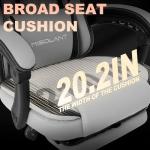 Misolant Gaming Chair, Fabric Gamer Chair with footrest for Adults, High Back Ergonomic Computer Game Chair with Adjustable Headrest and Massage Lumbar Support, 90-155° Recline Free, Gray