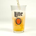 LORD'S ROCKS Miller Lite Beer Glasses 16oz Pint Glass - Set of 4 Authentically Licensed Compatible