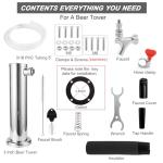 Ferroday Single Beer Tap Draft Beer Tower, Stainless Steel Kegerator Parts Kit with Brass Faucet Stainless Core Keg Tap, Preassembled Line Keg Tower, 3" Kegerator Tower for Countertop and Kegerator