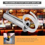 Ferroday Single Beer Tap Draft Beer Tower, Stainless Steel Kegerator Parts Kit with Brass Faucet Stainless Core Keg Tap, Preassembled Line Keg Tower, 3" Kegerator Tower for Countertop and Kegerator