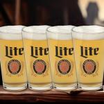 LORD'S ROCKS Miller Lite Beer Glasses 16oz Pint Glass - Set of 4 Authentically Licensed Compatible