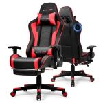 GTPLAYER Gaming Chair,Gamer Chair with Bluetooth and Adjustable Backrest,Seat Height Adjustable Computer Chairs with 3D Armrests,Video Game Chair with Footrest Speakers (Red)