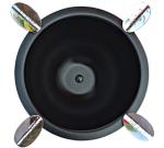 Cigar Ashtray Made In Iron Metal Tall Deep Bowl Box Pressed Wind Resistant Ashtray With 4 Stirrup (Black)