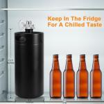 Chciyich 128 Oz Mini Keg Growler with Beer Tap System, 3.6L Keg Tap Pump Pressurized Hand Pump Draft Beer Dispenser for Homebrewing Picnic Parties, Black