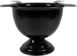 Cigar Ashtray Made In Iron Metal Tall Deep Bowl Box Pressed Wind Resistant Ashtray With 4 Stirrup (Black)