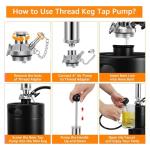 Chciyich 128 Oz Mini Keg Growler with Beer Tap System, 3.6L Keg Tap Pump Pressurized Hand Pump Draft Beer Dispenser for Homebrewing Picnic Parties, Black