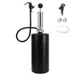 Chciyich 128 Oz Mini Keg Growler with Beer Tap System, 3.6L Keg Tap Pump Pressurized Hand Pump Draft Beer Dispenser for Homebrewing Picnic Parties, Black