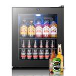 Yeego Beverage Refrigerator, 65 Can Mini Fridge with Glass Door, Digital Temperature Control 34°F-54°F, Countertop Drink Cooler for Soda, Beer and Wine, Black