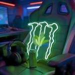 SOCCMIX Green Energy Neon Sign Wall Decor for Bedroom – Man Cave LED Light for Gaming Room & Drinks Bar | Stylish Mark Neon Art Gift for Men - 15.75" x 12.8"