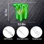 SOCCMIX Green Energy Neon Sign Wall Decor for Bedroom – Man Cave LED Light for Gaming Room & Drinks Bar | Stylish Mark Neon Art Gift for Men - 15.75" x 12.8"