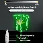 SOCCMIX Green Energy Neon Sign Wall Decor for Bedroom – Man Cave LED Light for Gaming Room & Drinks Bar | Stylish Mark Neon Art Gift for Men - 15.75" x 12.8"