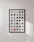 HAUS AND HUES Sneaker Posters for Guys - Michael Jordan Shoes Poster, Sneaker Wall Art Cool Posters for Guys Bedroom, Dope Prints, Cool Sneakerhead Room Decor, Jordans Evolution (Unframed 24x36)