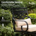 PHI VILLA 5 Piece Patio Bar Set,Outdoor Bar Table and Chairs Set, Strong and Heavy Duty Outdoor Bar Set with Cushion and Pillow，4PC Swivel Bar Stools with Rectangular Bar Height Table